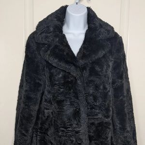 Black Faux Fur Coat